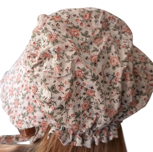 Vintage Women's Floral‎ Print Bonnet Prairie Hat Cottage Core - Picture 4 of 6